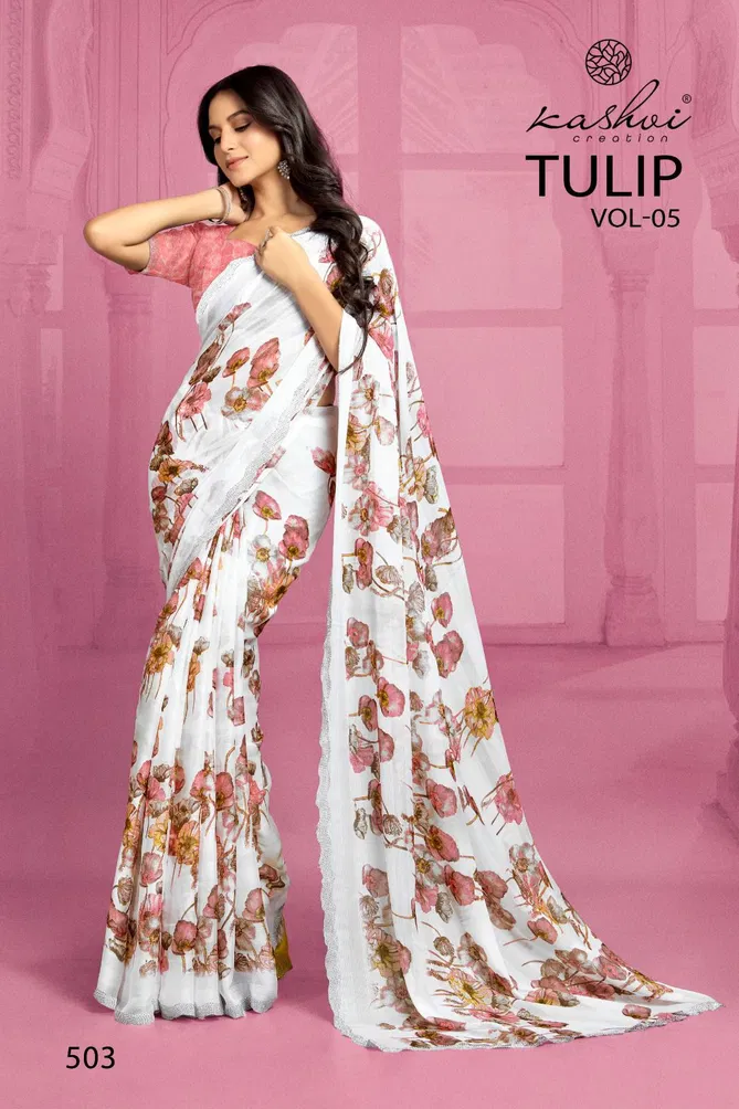 Tulip Vol 5 By Kashvi Rimzim Printed Daily Wear Sarees Orders In India